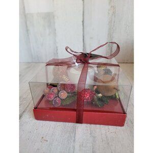 Candle ring fruit circle table decor xmas‎ raspberry